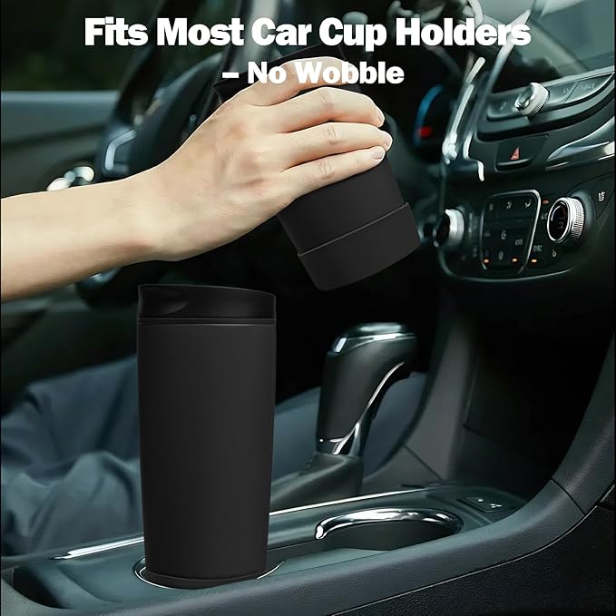 2pcs Silicone Boot for Owala SmoothSip Slider Coffee Tumbler 20oz 12oz, Anti-Slip Sleeve for Travel Coffee Mug, Protective Accessories for Owala BPA Free (very very Dark)