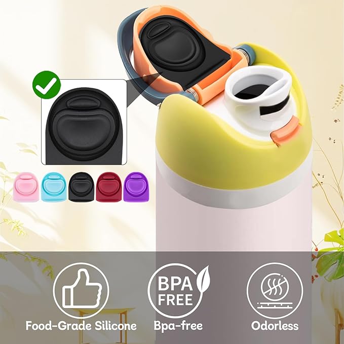 5 Pcs Replacement Seal Stopper Compatible with Owala FreeSip 16oz 32oz,Bottle Top Gasket Lid for Owala 16/19/24/32/40oz Seal Mouth Cap Silicone Stopper Parts Insert Accessories（5 colors 10）