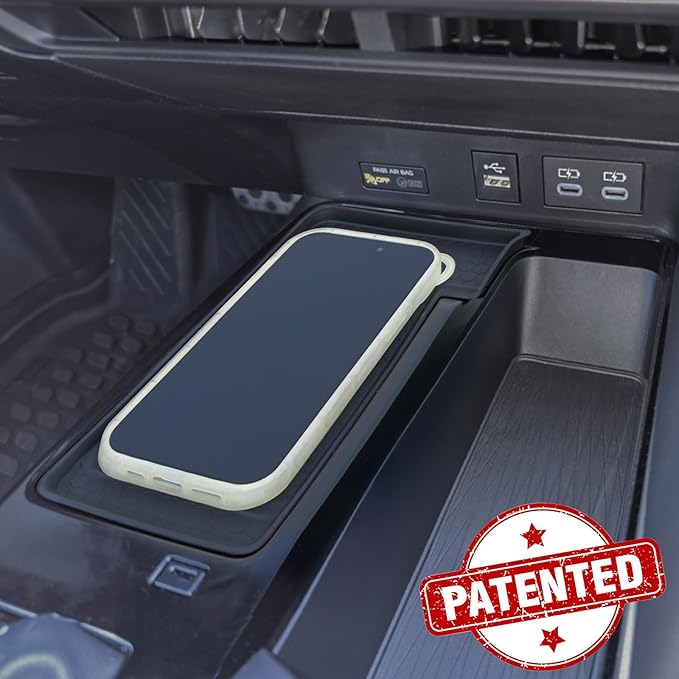 TOPINSTALL 2026 Wireless Charging Non-Slip Mat Compatible with 2025 2026 Toyota Camry, Black Silicone Protective Pad Center Console Liner for Camry Accessories