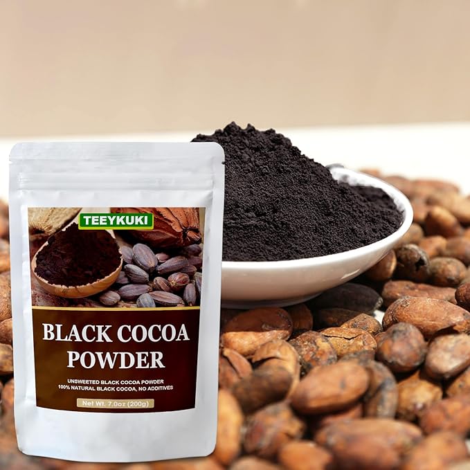 Black Cocoa Powder, 7.0oz(200.0g), Premium Food Grade Black Cocoa Powders for Cooking & Baking, Non-GMO