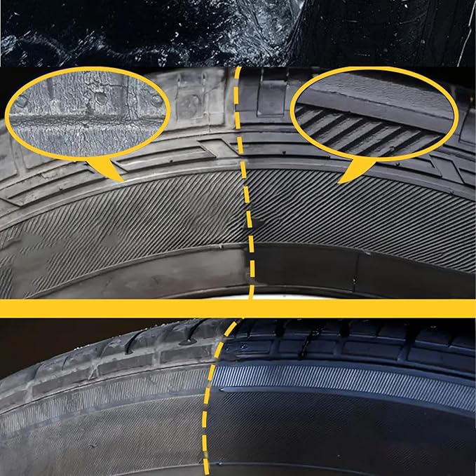 Tire Shine Paste - Black High Gloss Dressing, Tyre Coating Gel, Automotive Waxing Tool, Durable Vehicle Finish | Ideal for Car Motorcycle Truck Wheel Rim Cleaning Renovation Maintenance Refurbishing