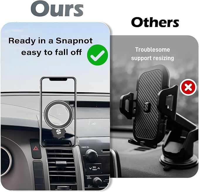 Car Phone Holder for Toyota Tundra 2007-2013 /Sequoia 2008-2017 Accessories Compatible with MagSafe Hands-Free 360° Rotation Adjustable Cell Phone Mount Does Not Affect Air Vent