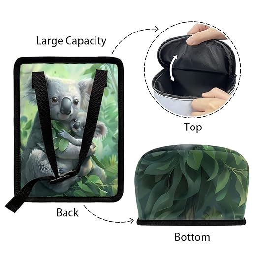 Cute Koala-Shaped Car Trash Bin, Zippered Hanging Design, Keeps Your Vehicle Organized and Tidy