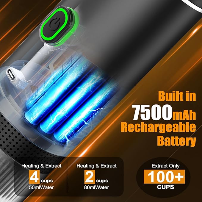 Portable Coffee Maker for Travel, 20 bar Mini Travel Car Espresso Machines, 3-in-1 Self-Heating Electric Espresso Maker, USB-C Ground Coffee & Capsule Pod(Ns&DG) RV, Hiking