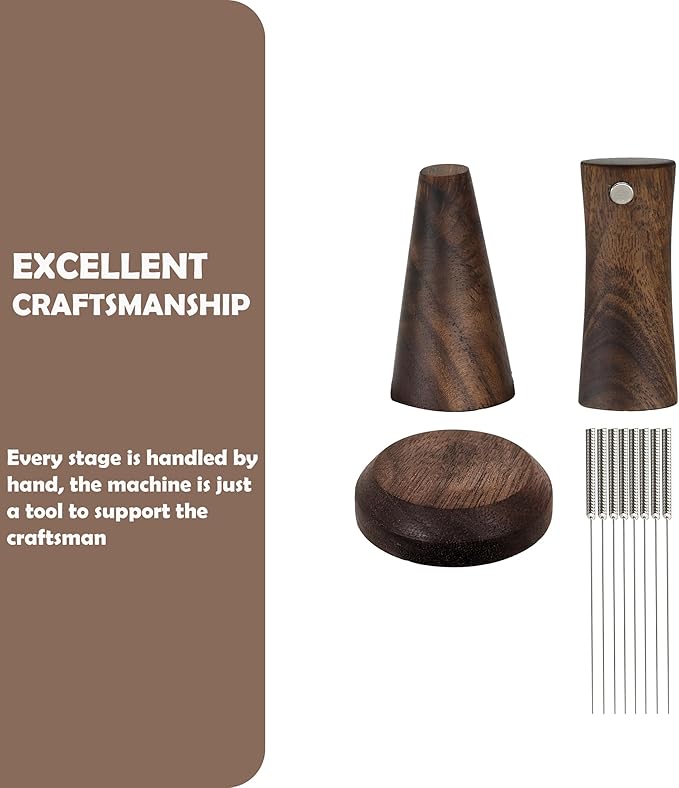 Handmade American Walnut WDT Tool V2.0 Built-in Magnet, Espresso Distribution Tools, Espresso Stirrer with Stand