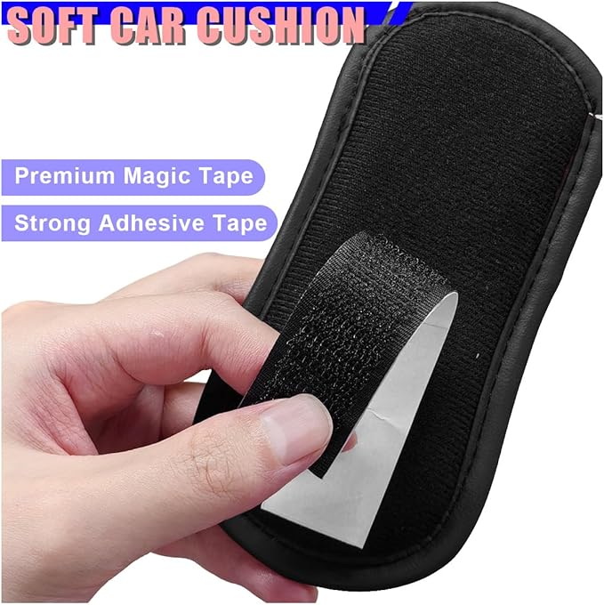 Craedli 2PCS Car Door Armrest Pads, Soft Leather Memory Foam Comfortable Center Console Knee Cushion, Universal Relieve Fatigue Vehicle Interior Elbow Support Accessories for Most Cars (Black)