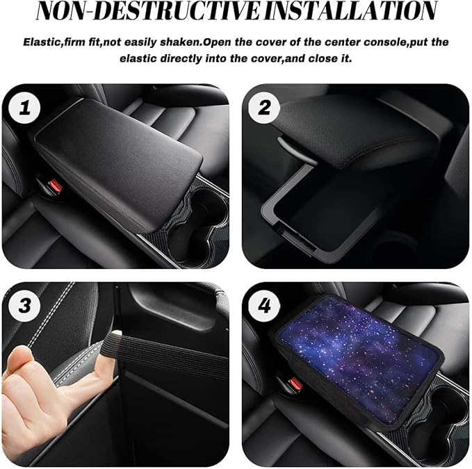 Dreaweet Galaxy Design Center Console Cover,Car Armrest Cover with Pockets Auto Accessories Interior Console Covers for SUV Trucks Soft Comfy Car Arm Rest Cover Pad