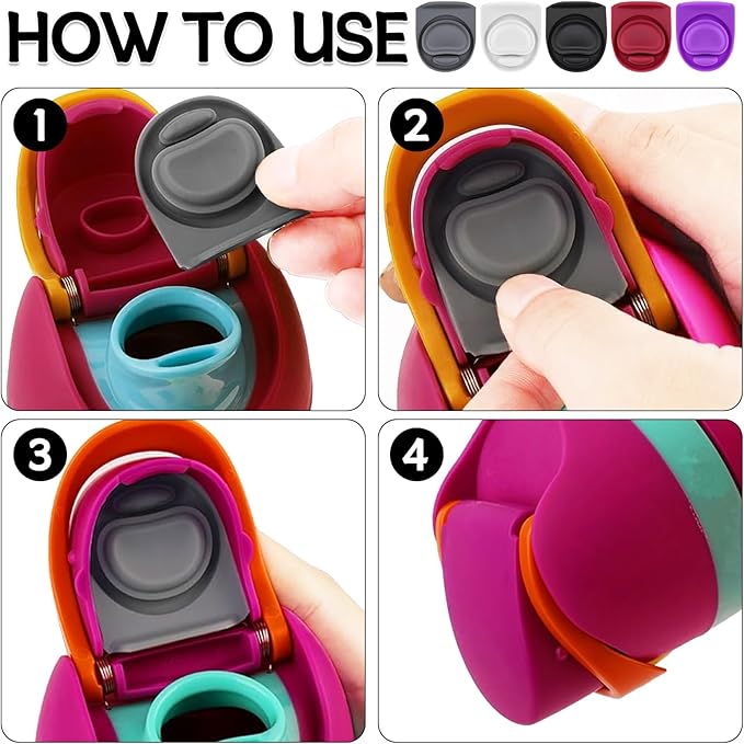 Rubber Seal Replacement Stopper Compatible with Owala Freesip16/19/24/32/40oz Spout Lid,5 Pcs Water Bottle Gasket Silicone Cap Insert Gasket Stopper Replacement Parts Accessories (5 Colors 1)