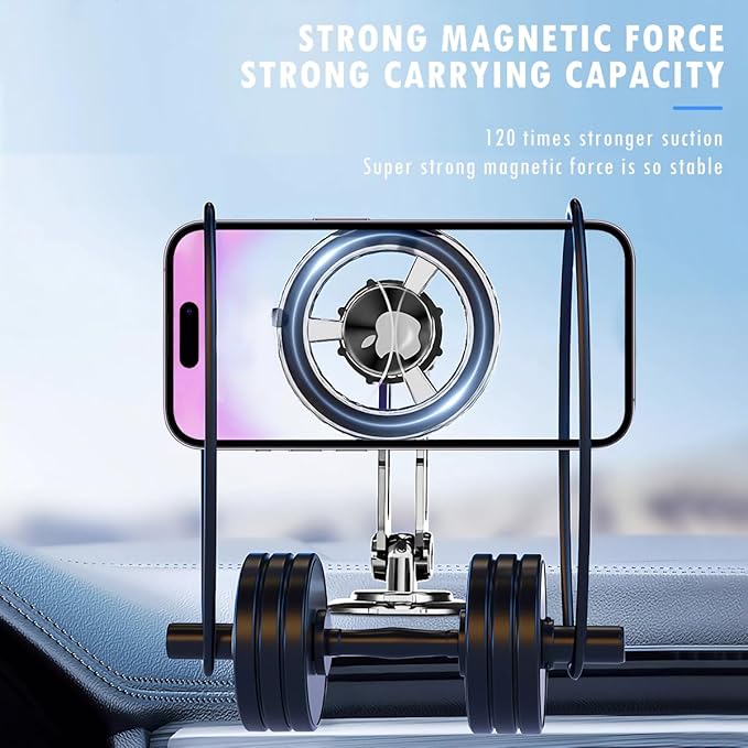Universal 360° Pro Magnetic Car Phone Holder (2025) – Super Strong Suction & Adjustable Phone Mount for All Mobile Phones, Hands-Free Viewing with Metal Ring, No Signal Interference