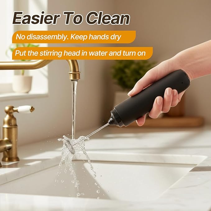 USB-C Rechargeable Milk Frother Handheld with Travel Sleeve,Handheld Electric Foam Maker with Coffee Frother Handheld & Whisk Drink Mixer Protein Shakes, Matcha, Hot Chocolate