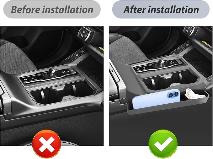 SKTU 2PCS for 2026 Toyota RAV4 Gear Shift Panel for 2026+ Toyota RAV4 (LE/SE/XLE Premium/Woodland/XSE/Limited) Wireless Charging Mat & Gear Shift Panel 2026 RAV4 Accessories Passenger Side Storage Box