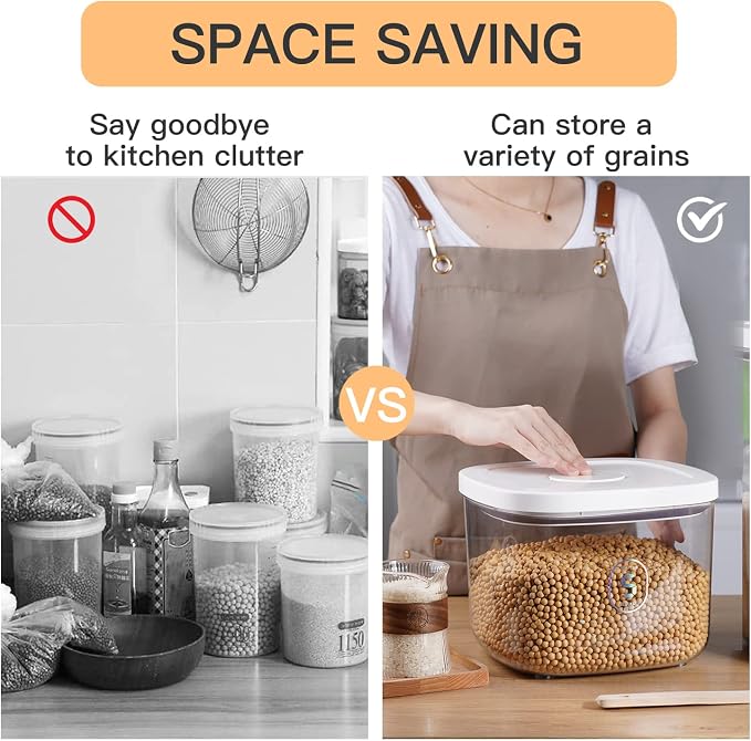 10 Lbs Storage Container Bin Rice Dispenser with Measuring Cup Food Cereal Container Bins Household for Kitchen Pantry Organization