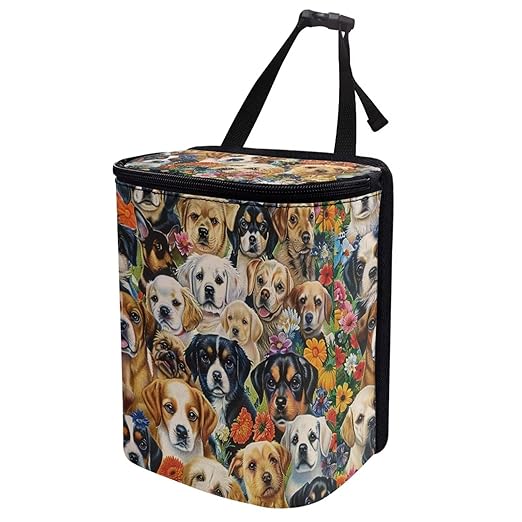DISNIMO Kawaii Puppy Dog Car Trash Can Easy-to-Install Car Accessory Interior, Leak-Proof Car Garbage Can Bin Organizer Storage Bag for the Back Seat of Any Cars, Sedans, SUVs & Trucks