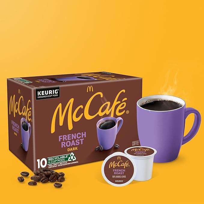 McCafe French Roast, Single Serve Coffee Keurig K-Cup Pods, Dark Roast, 60 Count (6 Packs of 10)