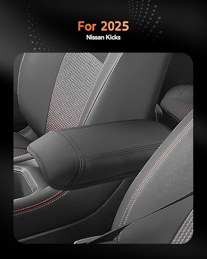 CDEFG for 2025 2026 Nissan Kicks Center Console Cover Armrest Box Cover for Kicks (S, SV, SR) 2025+ Accessories Console Arm Rest Protector