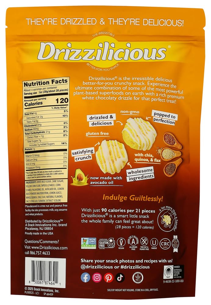 Drizzilicious Lemon Cake Bites Mini Rice Cakes, 4 OZ