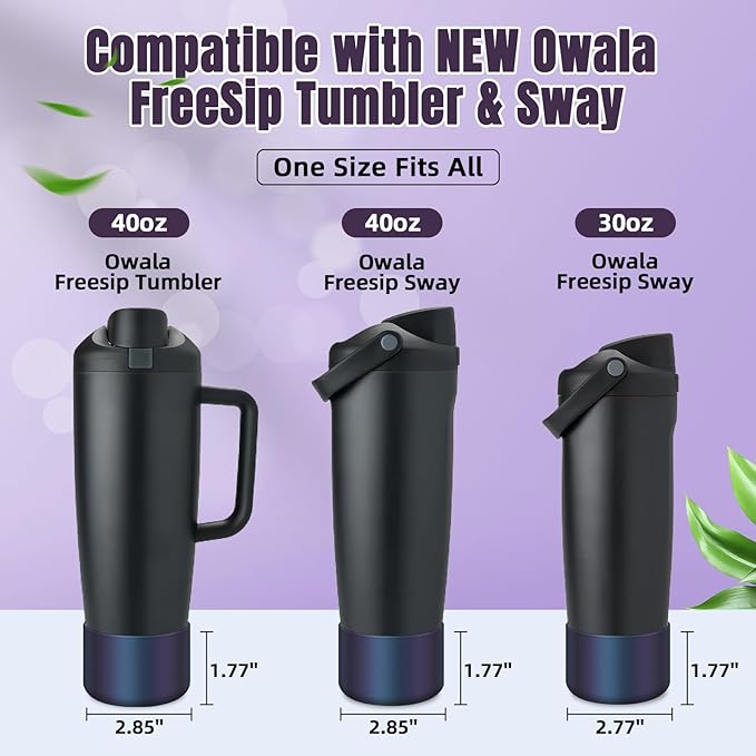 2PCS Silicone Boot Compatible with Owala 30oz & 40oz FreeSip Sway Bottles & Tumblers, Protective Anti-Slip Bottom Cover Sleeve for Freesip Sway Tumbler