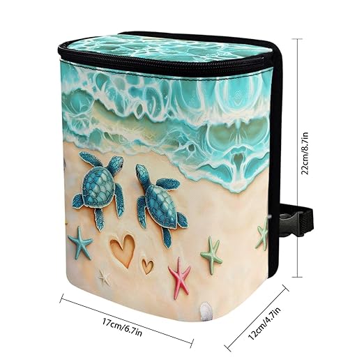 Blue Turtle Car Trash Can Easy Installation Hanging Garbage Bin for Back Seat Leak Proof Automotive Garbage Cans Fashion Auto Interior Comfort for Cars, Trucks, SUVs