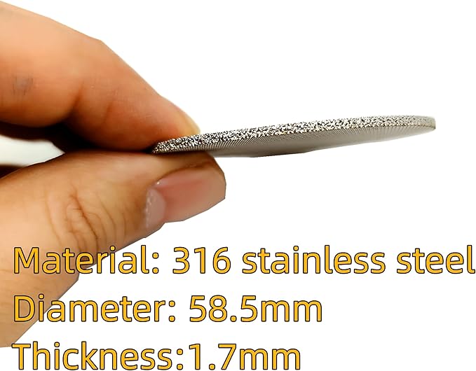 Espresso Puck Screen 58.5mm, Reusable 1.7mm Thickness 150μm 316 Stainless Steel Professional Barista Coffee Filter Mesh Plate for Espresso Portafilter Filter Basket ((58mm-58.5mm))
