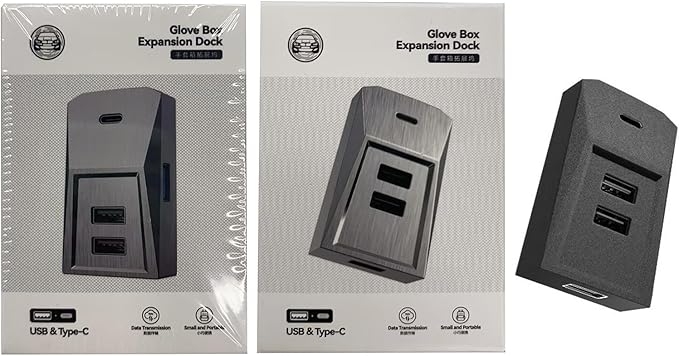 Fast Charging for Car USB Hub Fit Center Console Adapter Glove Box Flocking Charging Station