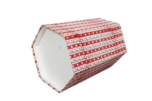 Generic 3.3 Gallon Cotton Hand Block Printed Paper Waste Basket |Small Decorative Trash Can for Housewarming Gifts in Living Room, Bedroom, Bathroom | Eco-Friendly, Plastic-Free (1, RED White)