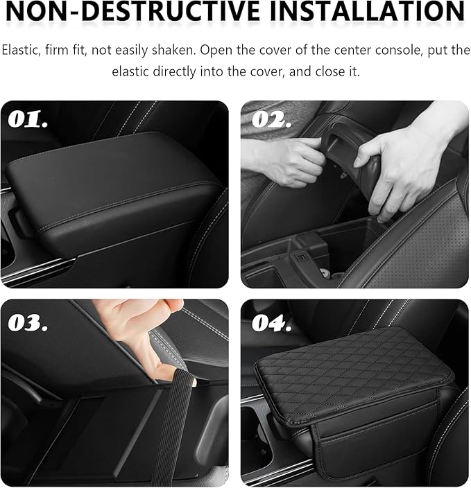 Auto Center Console Cover for Toyota Grand Highlander 2024 2025 2026, Leather Waterproof Armrest Seat Box Cover Multifunctional Armrest Cushion Scratch