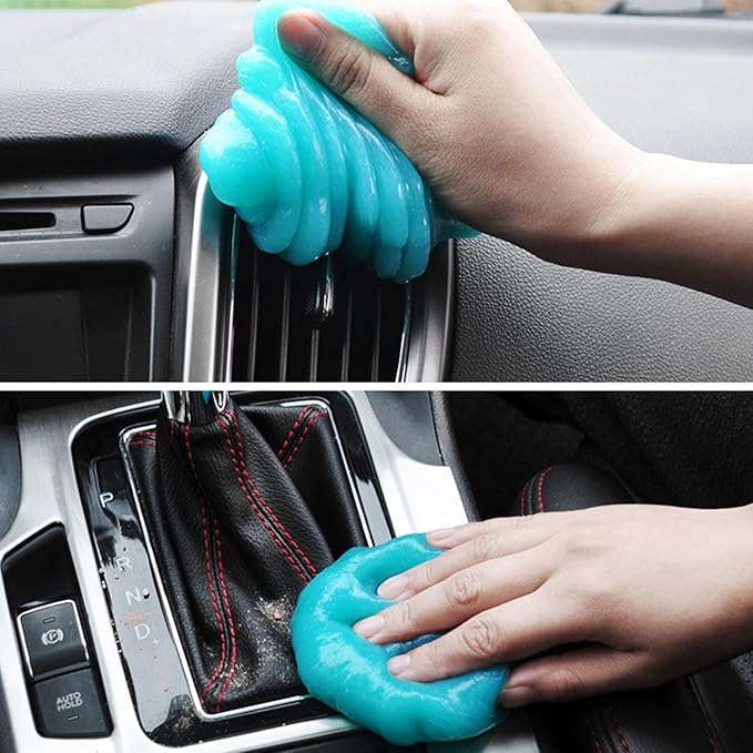 Car Cleaning Gel Putty,Reusable,Portable,and No-Clean Formula for Car Interior,Appliances,Keyboards and Furnitures Cleaning, 160g,2 Cans,Blue