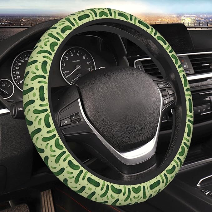 Pickles Pattern Car Steering Wheel Cover, 15 Inch Steering Wheel Cover Stylish Decor for Most Cars