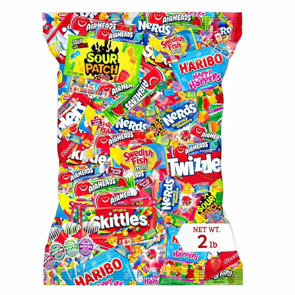 Bulk Candy Variety Pack - 2 lb Candy - CandyBulk Individually Wrapped Candies - Candies - Pinata Filler Stuffers - PinataCandy Stuffers - CandyParty Favors - Father's Day