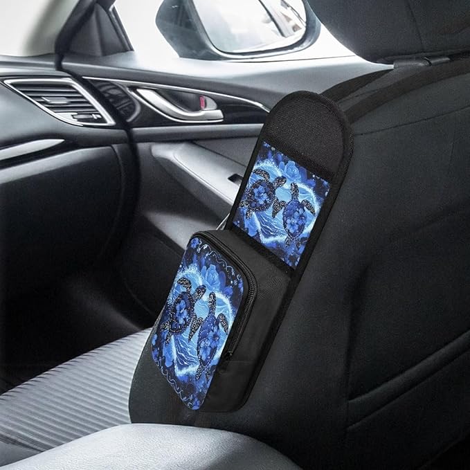 Floral Sea Turtle Auto Seat Side Storage Organizer Heart Print Car Seat Storage Bag Car Purse Holder Automotive Consoles & Organizers for Phone Storage Car Organizer