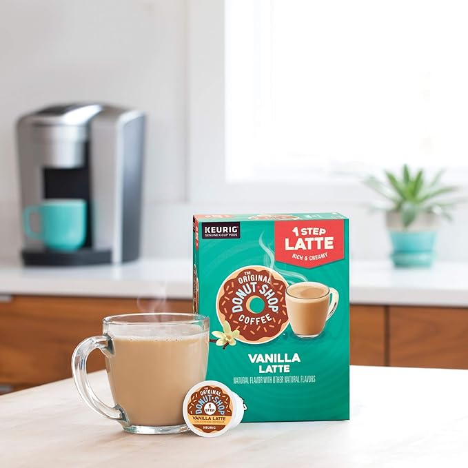 The Original Donut Shop Vanilla Latte,-Serve Keurig K-Cup Pods,Flavored Coffee,20 Count (Pack of 2)