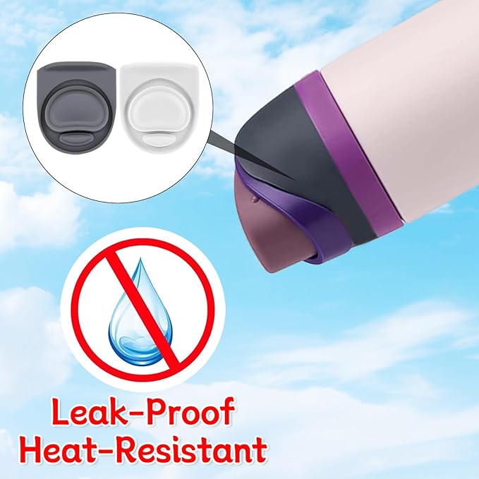 2 Pcs Replacement Rubber Seal Stopper Compatible with Owala FreeSip,Water Bottle Top Gasket Lid for Owala 16/19/24/32/40oz Bottle Mouth Cap Silicone Stoppers Parts Insert Accessories 2PB-3