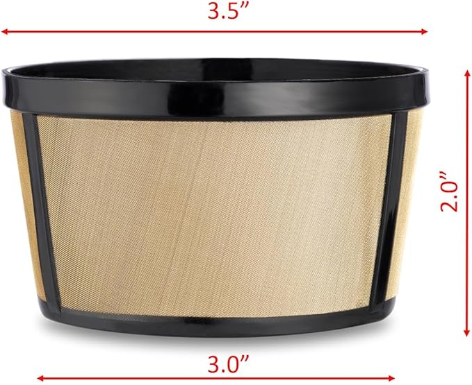 Reusable 4-5 Cup Basket Coffee Filter Fits Mr. Coffee, Cuisinart, Black & Decker, Hamilton Beach Coffee Makers, Stainless Steel, BPA-Free