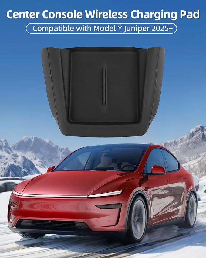 Model y Centre Control Wireless Charging Mat，Center Console Wireless Charger Pad Compatible with Tesla Juniper Model y 2026 2025 (Model y Juniper Full Cover pad)