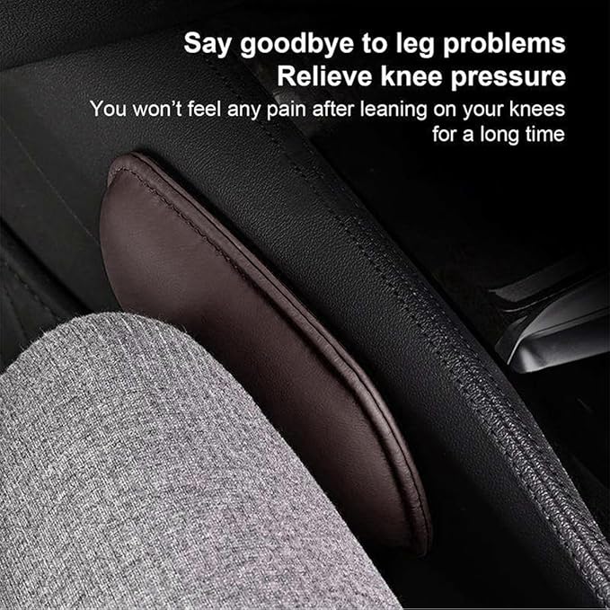 Car Knee Cushion Pad, Memory Foam Microfiber Leather Vehicle Door Armrest Pillow for Leg Elbow, Comfort Automotive Center Console Knee Pad Protector, Universal for Automobile RV Truck (Brown)