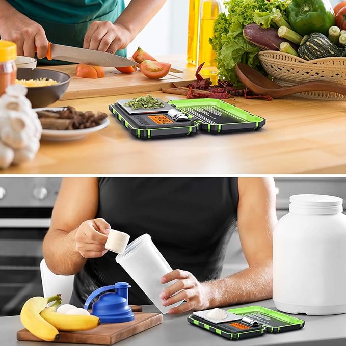 AMIR Digital Mini Scale, 200g /0.01g Pocket Scale, 50g Calibration Weight, Electronic Smart Scale, 6 Units, LCD Backlit Display, Tare, Auto Off, Stainless Steel (Battery Included)
