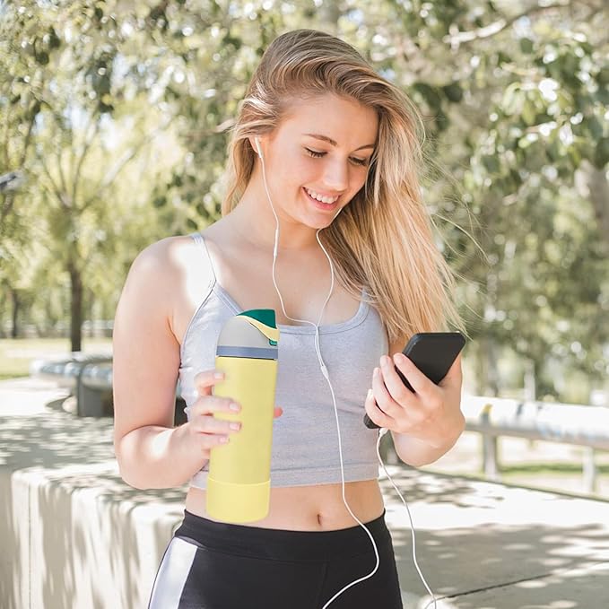 2PCS Silicone Water Bottle Boot, Compatible with Owala 24oz 32oz 40oz, Protective Anti-Scratch & Anti-Dent No Noise Sleeve Cover for FreeSip/Twist/Flip Water Bottles (Sunny Daze, 24oz)