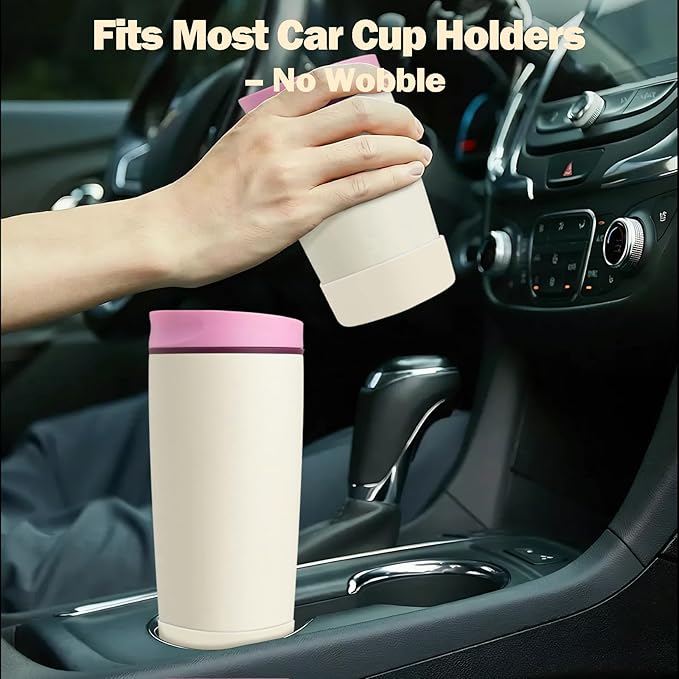 2pcs Silicone Boot for Owala SmoothSip Slider Coffee Tumbler 20oz 12oz, Anti-Slip Sleeve for Travel Coffee Mug, Protective Accessories for Owala BPA Free (Daybreak White)