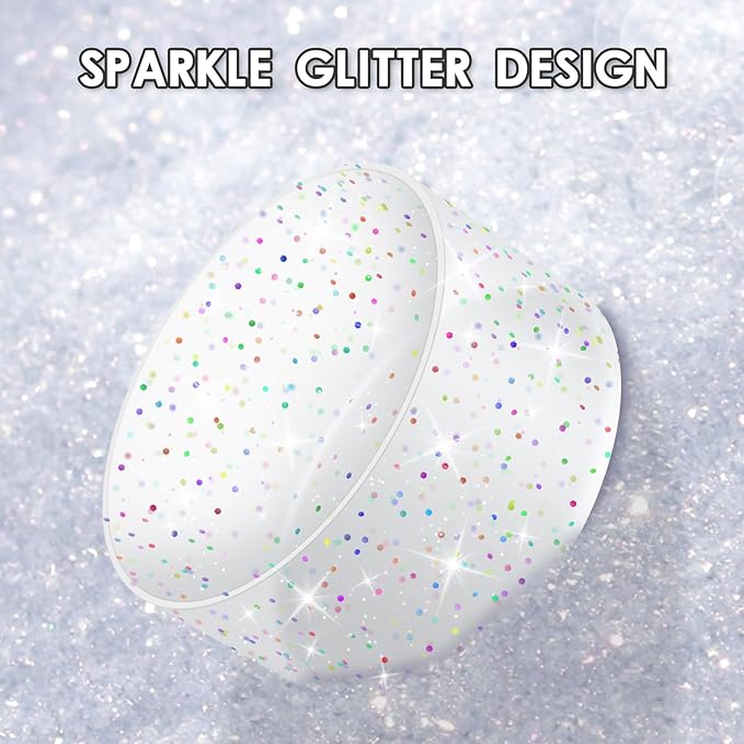 Protective Glitter Silicone Boot Compatible with Owala 24oz 32oz 40oz, Bling Cup Sleeve Bottom Bumper Cover Compatible with Owala FreeSip, Twist, or Flip Stainless Steel Water Bottles