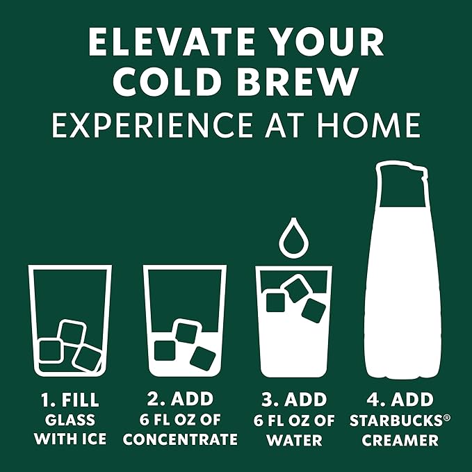 Starbucks Cold Brew Coffee Concentrate, Signature Black Iced Coffee, 32 fl oz