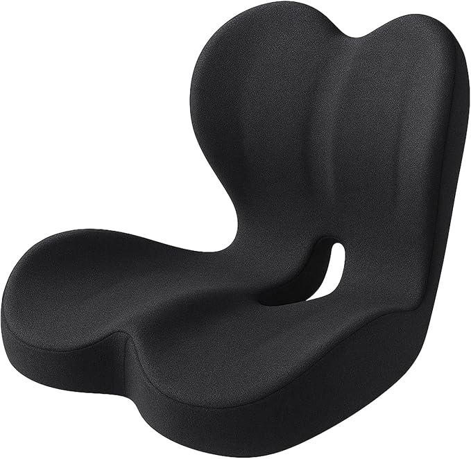 Memory Foam Seat Cushion for Truck Driver & Car Driving - Ergonomic Driver Seat Lab Cushion with Lumbar Support, Adjustable Strap, Non-Slip Pad for Back Pain and Sciatica Relief