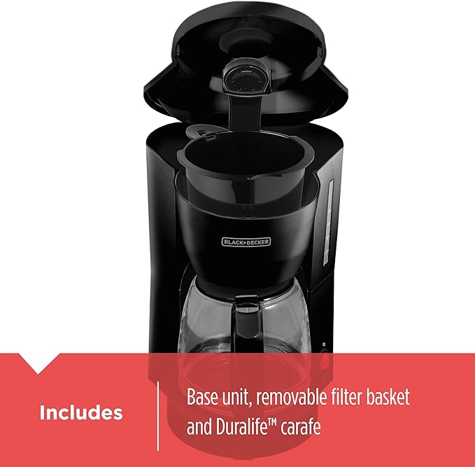BLACK+DECKER 5-Cup Coffeemaker, DCM600B Black