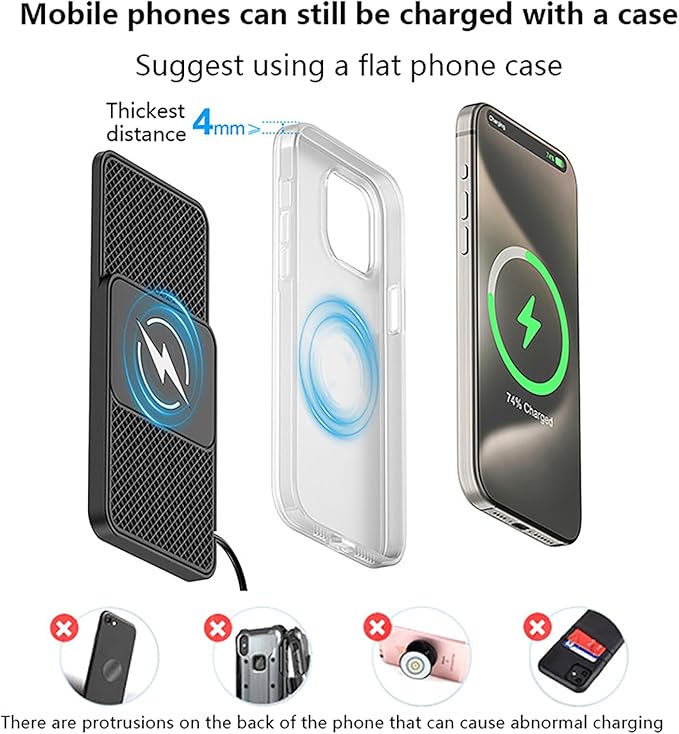 Wireless Car Charger Pad for Subaru Forester 2013-2016,20W Fast Wireless Phone Charger Cell Phone Cordless Charging mat,Non-Slip Phone Charging,30cm Cable USB
