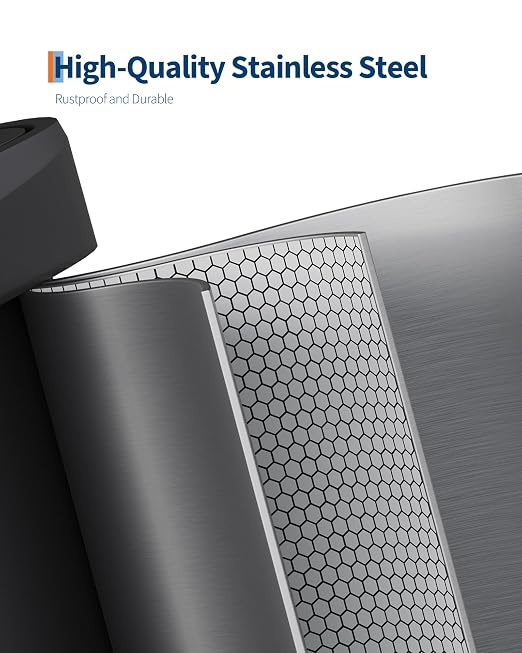 Garvee 16 gal / 60 L Stainless Steel Trash Can with Lid, Large Garbage Can for Kitchen, Rustproof Step-on Kitchen Metal Trash Bin with Liner Rim, Rear Handle, Soft Close Plastic Lid, Silver