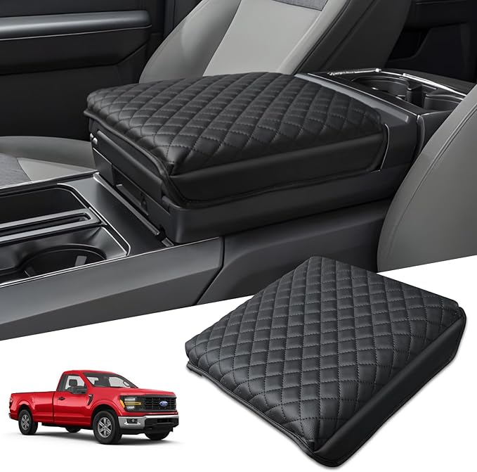 Center Console Cover for Ford F150 2026 2025 2024 2023 2022 2021 - F150 Lightnig 2022-2026 Armrest Pad, Anti-Scratch Middle Console Cover for Ford F150 Accessories (Work Surface Console Only)