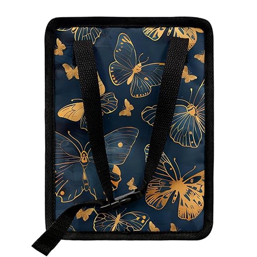 Gifts for New Drivers Golden Butterfly Art DecoTrash Bags for Cars, Hanging Zipper Design