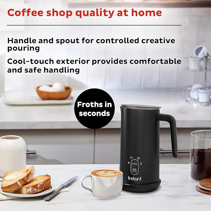 Instant Pot 4-in-1 Electric Milk Frother | 10oz | Black | Pack of 2