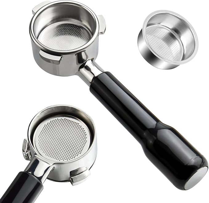 NKU 51mm Bottomless Portafilter 3 Ears with Puck Screen & Filter Basket, Anodized Aluminum Handle, Fits CASABREWS CM5418 & 3700 Series Espresso Machines