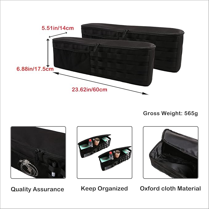 Aunginsy Car Trunk Organizer Compatible with Toyota FJ Cruiser 2007-2021+, 2PCS Left & Right Side Trunk Storage Bags Backseat Hanging Storage Multi-Compartment Oxford Cloth Space Saving Accessories