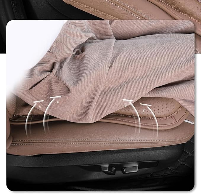 Car Seat Cushion for Porsche Macan 2015-2025-pr, Breathable Non-Slip Driver Seat Pad Ergonomic Memory Foam for Long Driving Car Office,B/3Pcs-Coffee